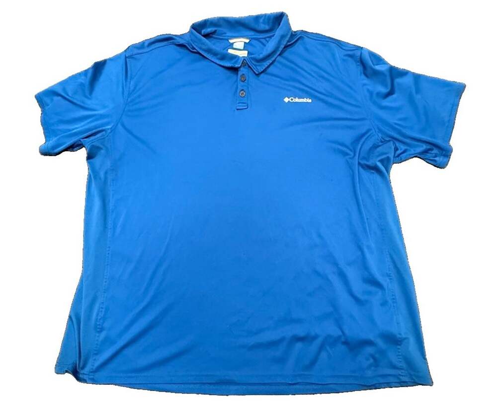 Columbia Freezer Coil Polo Shirt Men’s 4XT Blue Short Sleeve Performance Golf